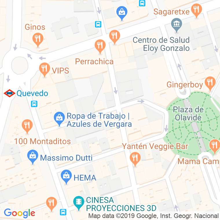 Código Postal calle Jordan en Madrid
