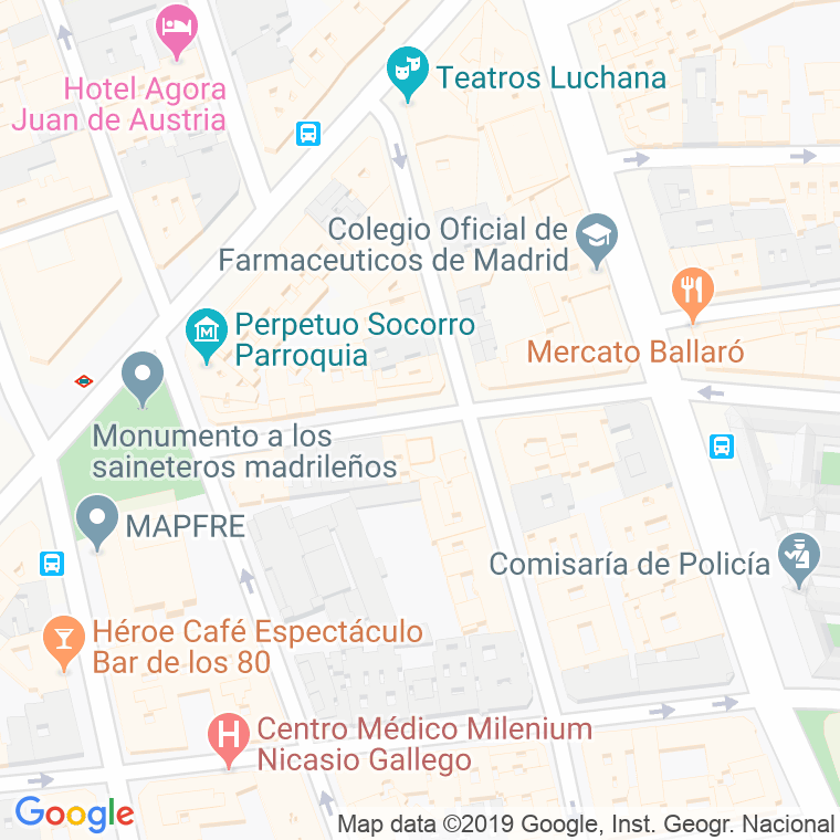 Código Postal calle Manuel Cortina en Madrid