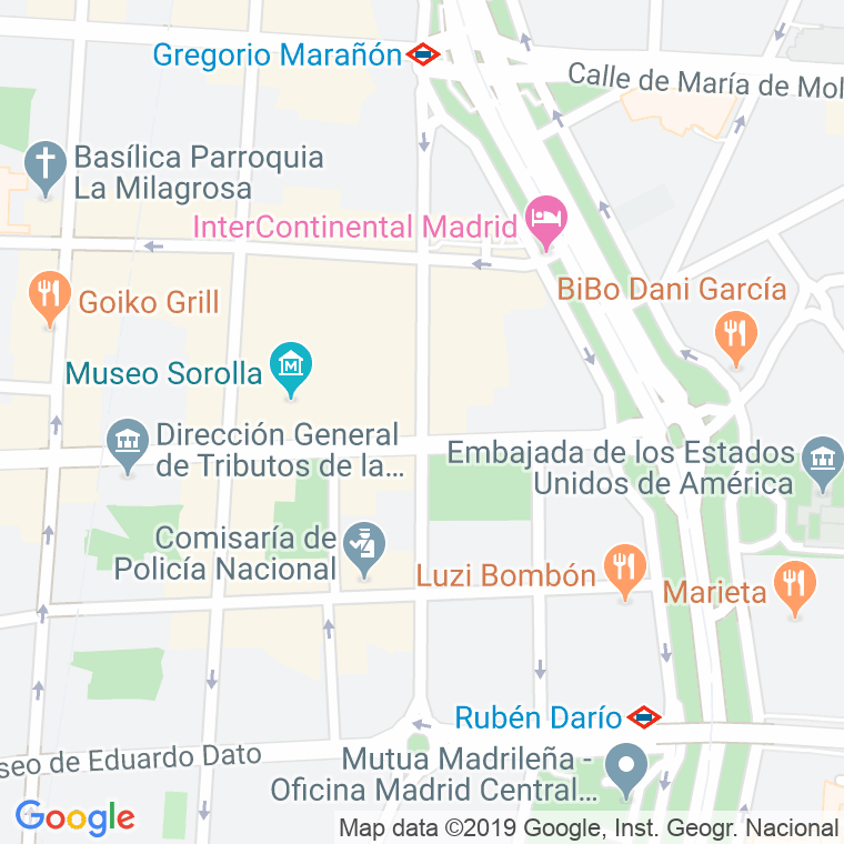 Código Postal calle Miguel Angel en Madrid