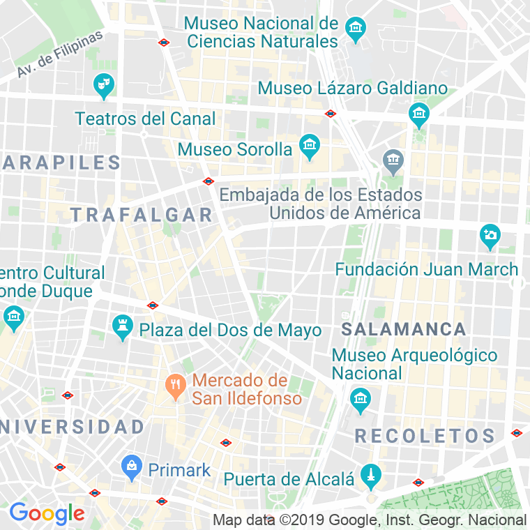 Código Postal calle Trafalgar en Madrid