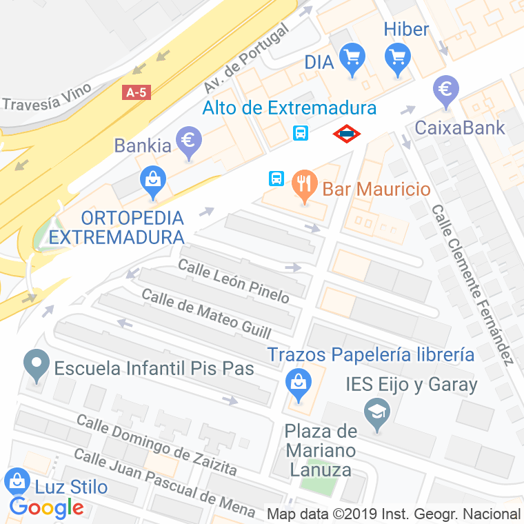 Código Postal calle Antonio De Pinedo en Madrid