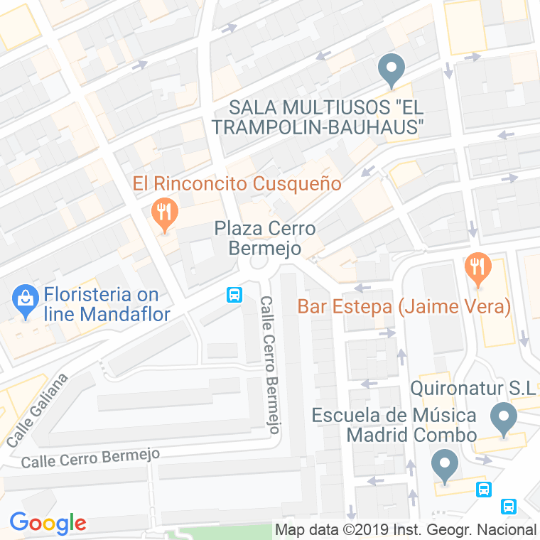 Código Postal calle Cerro Bermejo, plaza en Madrid