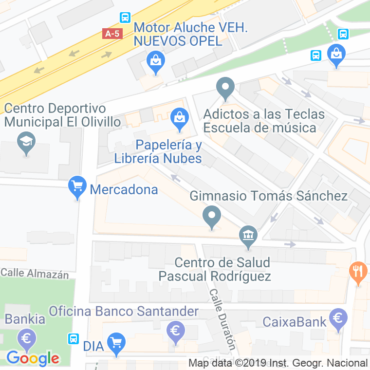 Código Postal calle Coria en Madrid