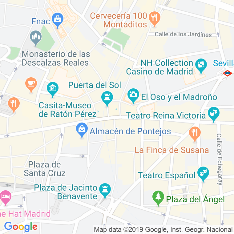 Código Postal calle Puerta Del Sol, plaza en Madrid