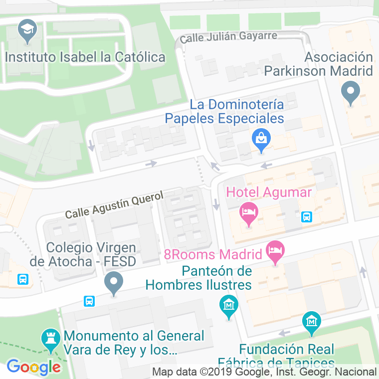 Código Postal calle Agustin Querol en Madrid