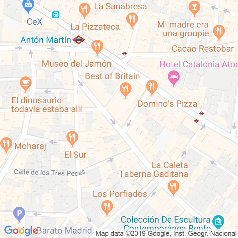 Código Postal calle Amor De Dios en Madrid