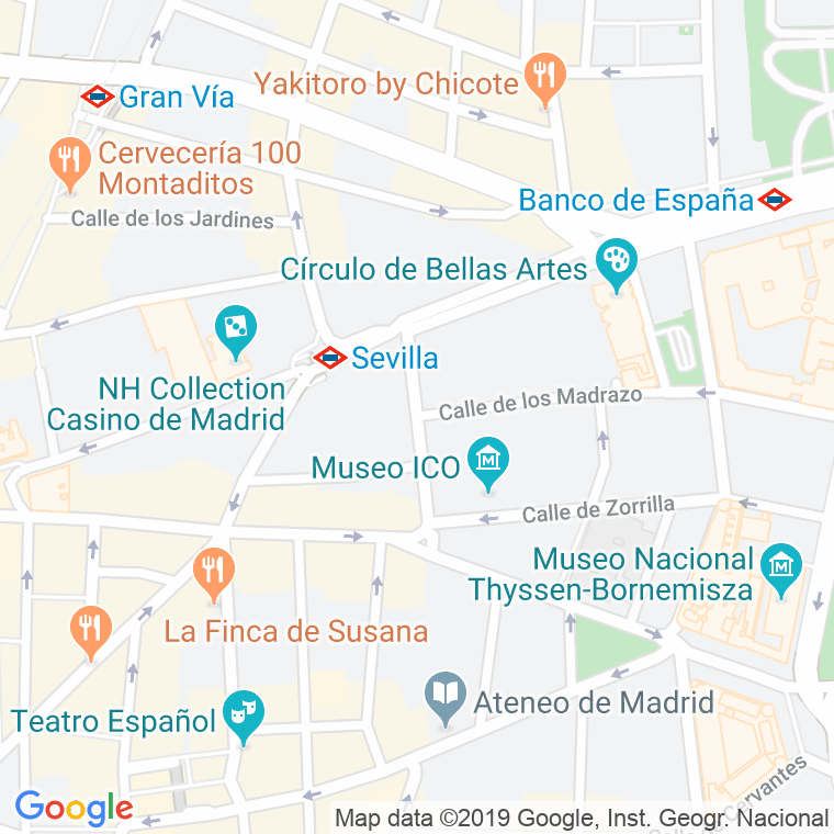 Código Postal calle Cedaceros en Madrid