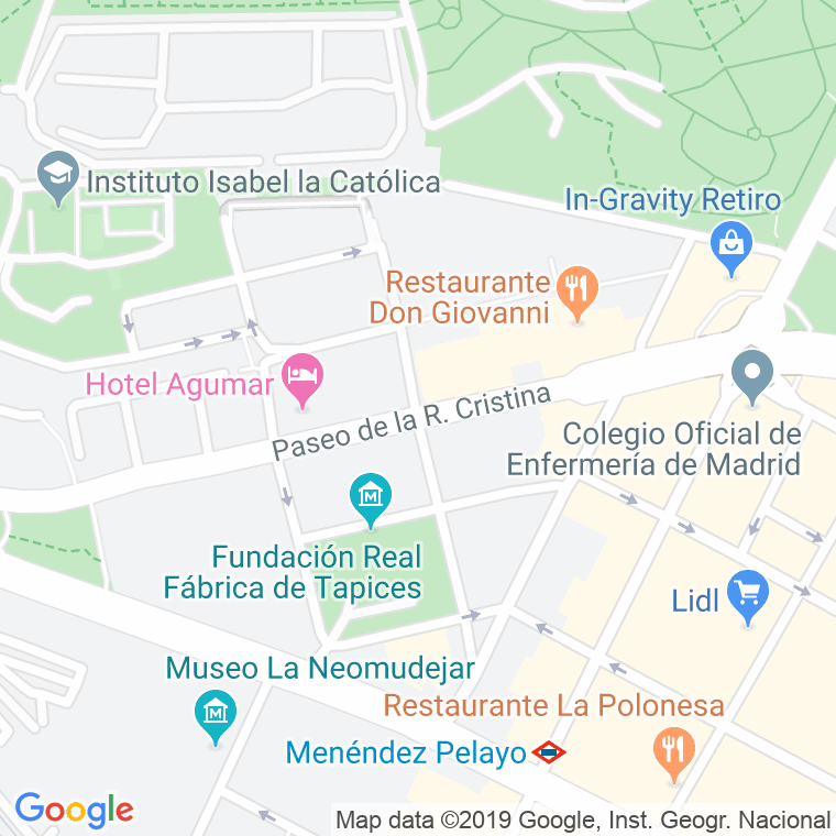 Código Postal calle Reina Cristina, paseo en Madrid