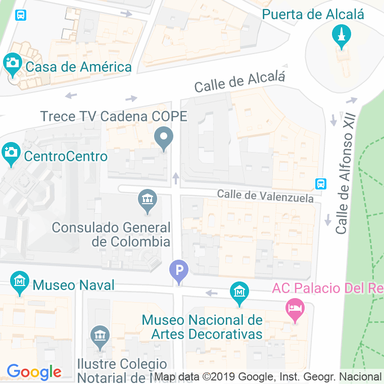 Código Postal calle Valenzuela en Madrid