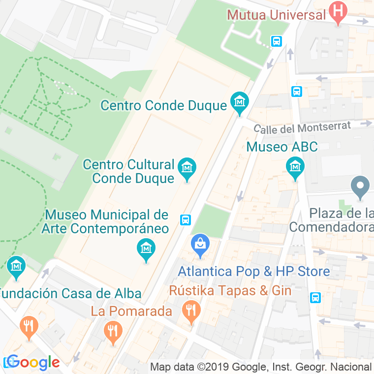 Código Postal calle Conde Duque en Madrid