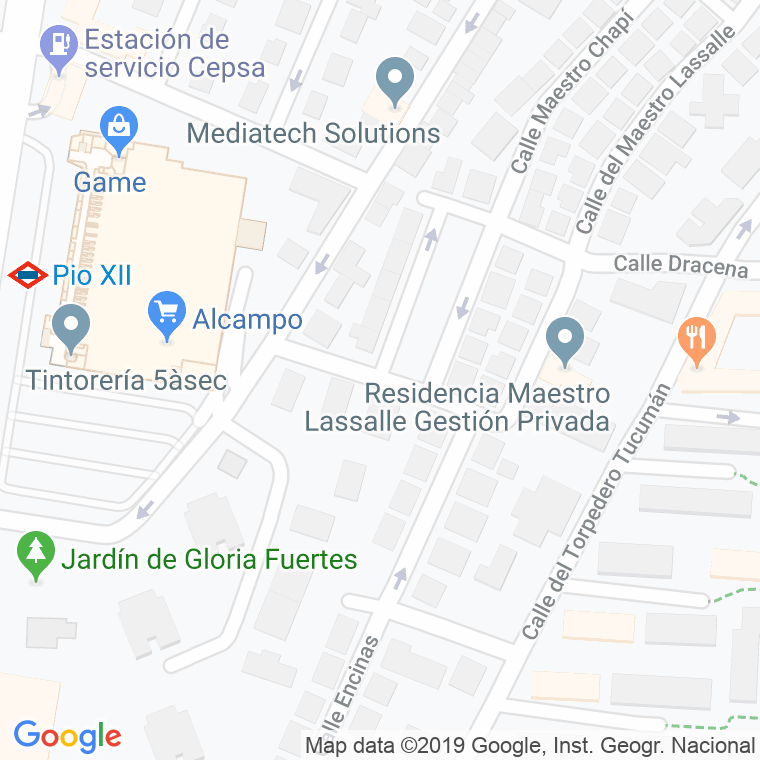 Código Postal calle Palmito en Madrid