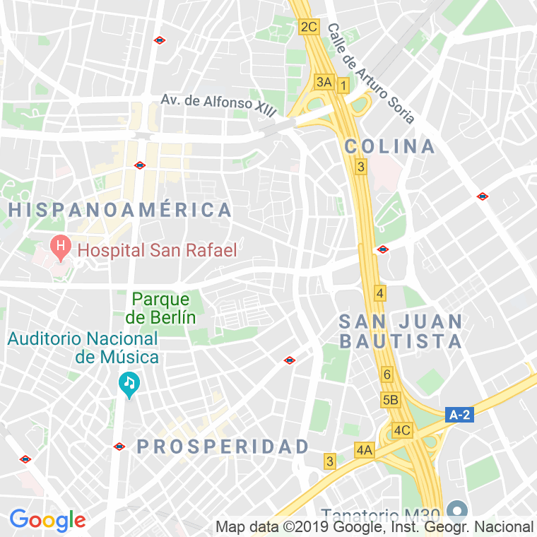 Código Postal calle Ramon Y Cajal, avenida (Impares Del 1 Al 99)  (Pares Del 2 Al 76) en Madrid
