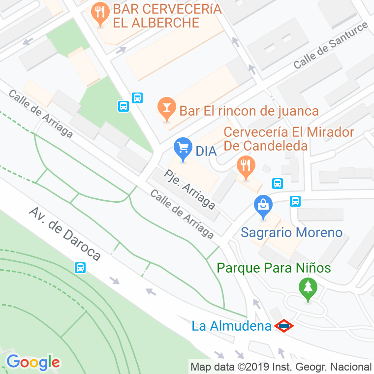 Código Postal calle Arriaga, pasaje en Madrid