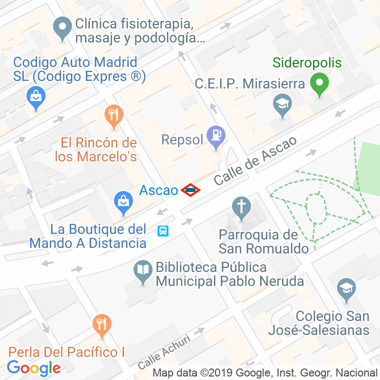 Código Postal calle Ascao en Madrid