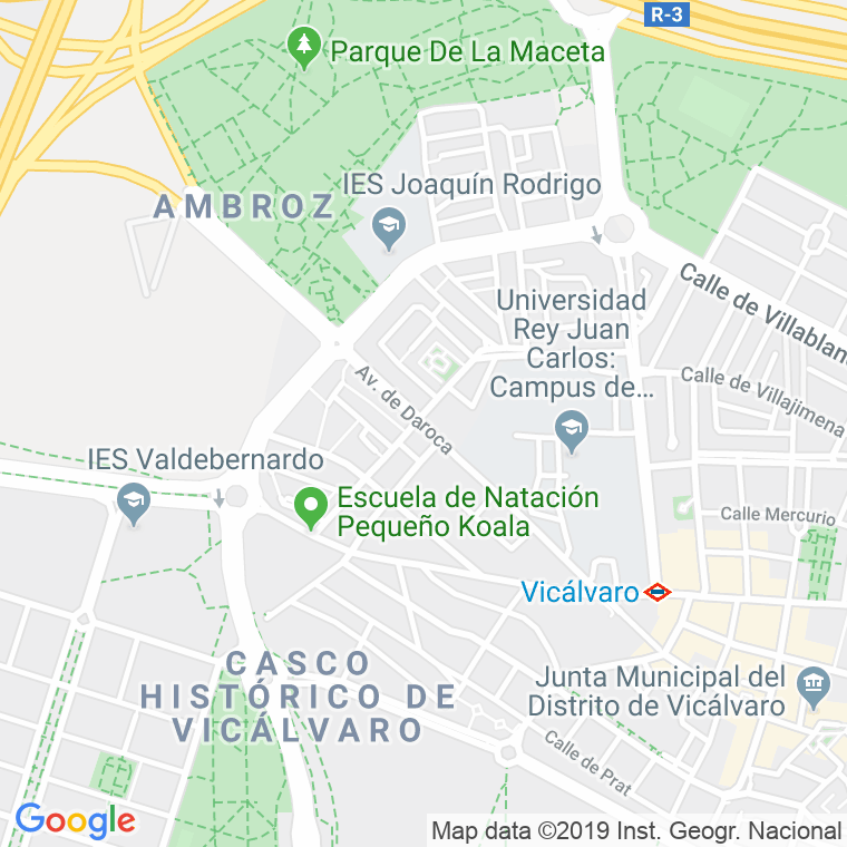 Código Postal calle Daroca, avenida (Impares Del 1 Al 99)  (Pares Del 2 Al 98) en Madrid
