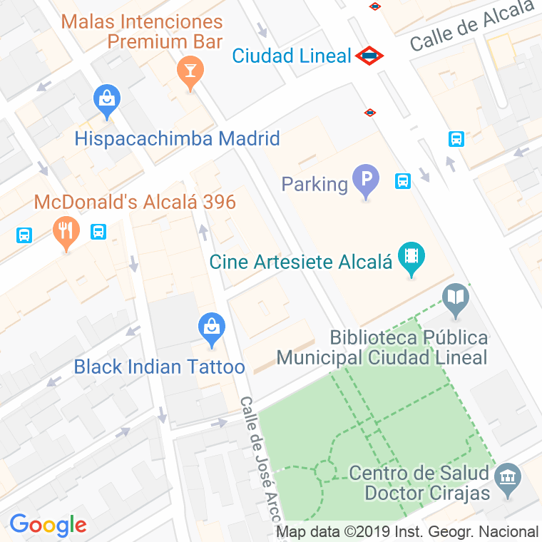 Código Postal calle Jose Arcones Gil, travesia en Madrid