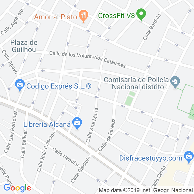 Código Postal calle Ana Maria Janer, plaza en Madrid