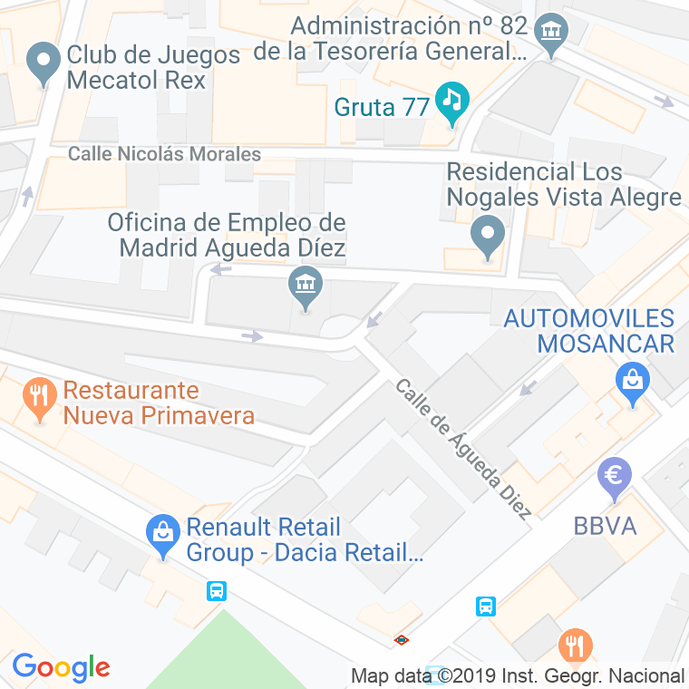 Código Postal calle Agueda Diez en Madrid