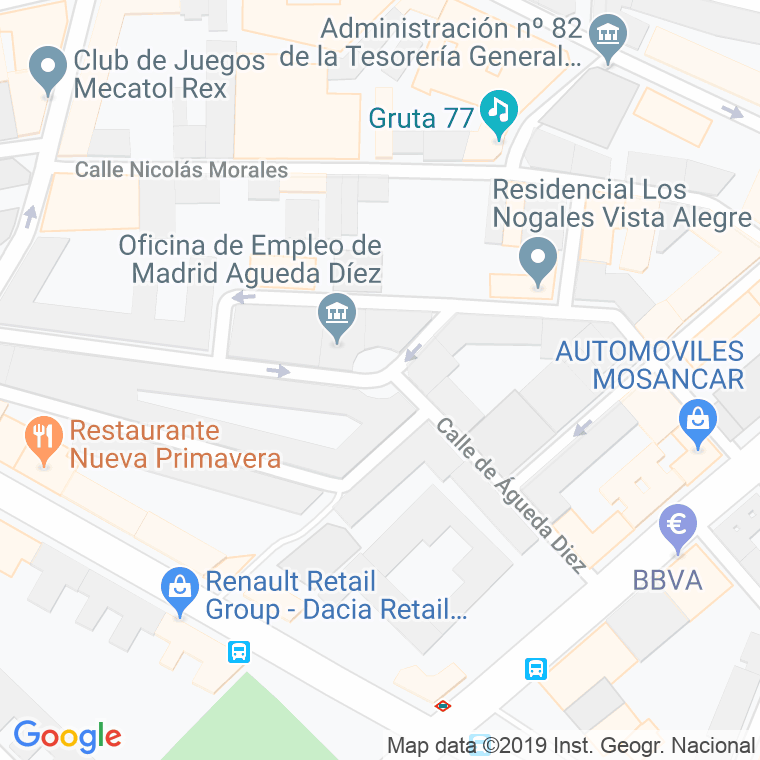 Código Postal calle Agueda Diez, plaza en Madrid