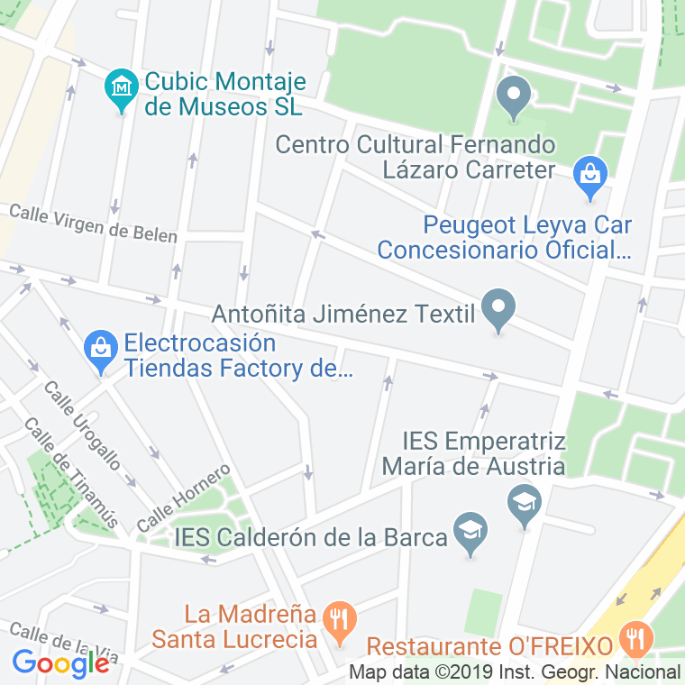 Código Postal calle Alejandro Sanchez, travesia en Madrid