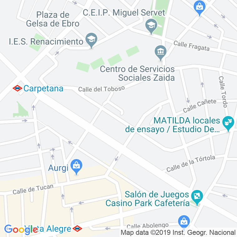 Código Postal calle Algaba en Madrid