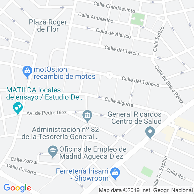 Código Postal calle Algorta en Madrid