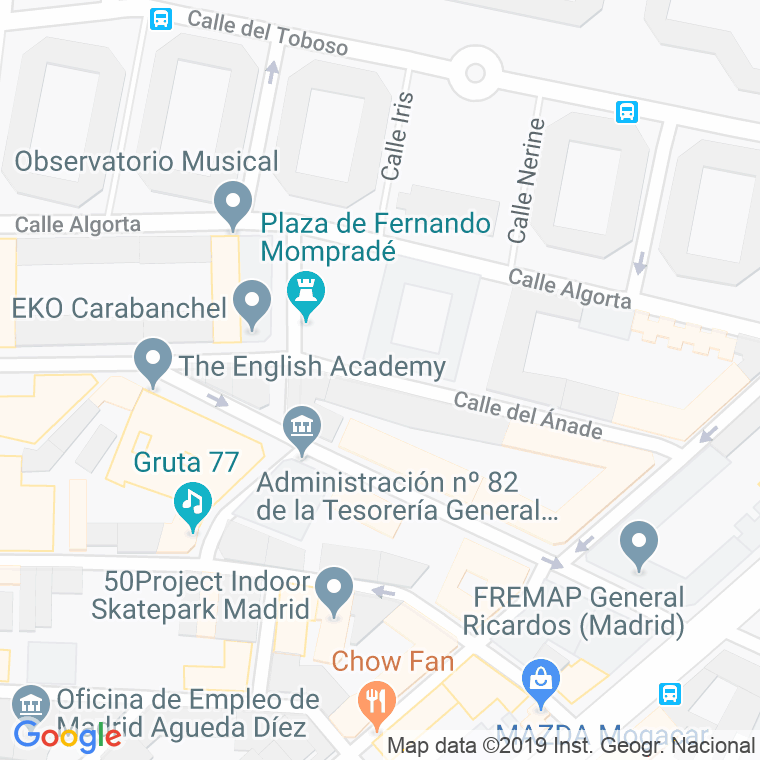 Código Postal calle Anade en Madrid