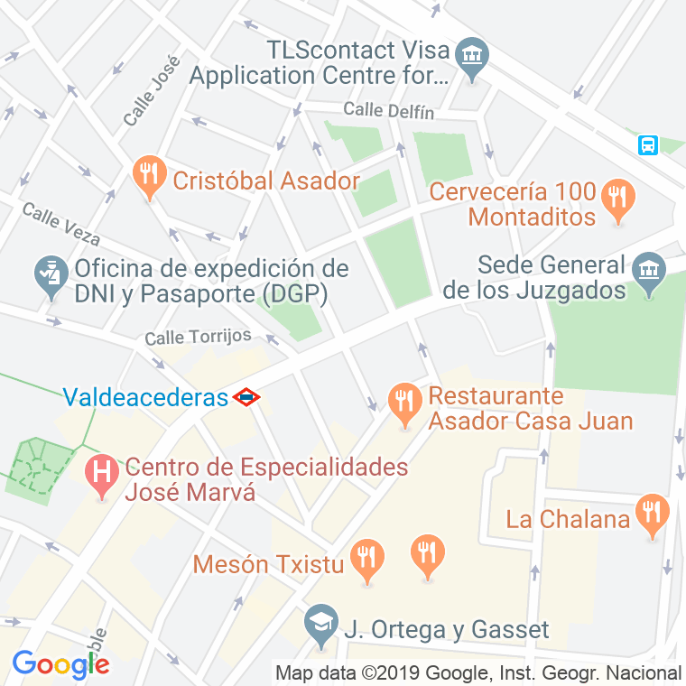 Código Postal calle Anibal en Madrid
