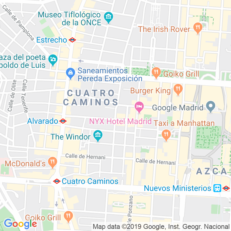 Código Postal calle Dulcinea en Madrid