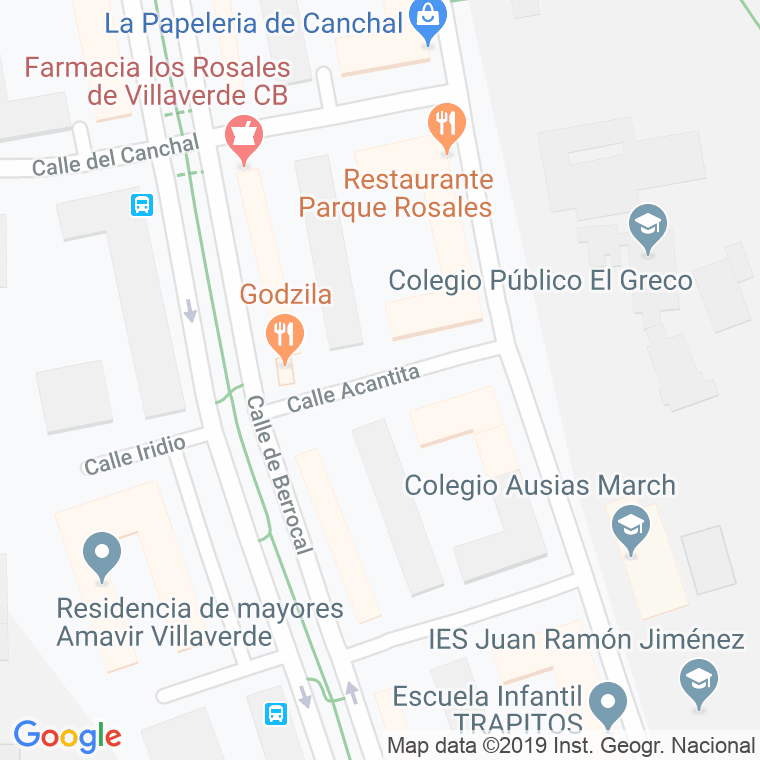 Código Postal calle Acantita en Madrid