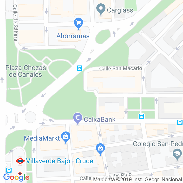 Código Postal calle Chozas De Canales, plaza en Madrid