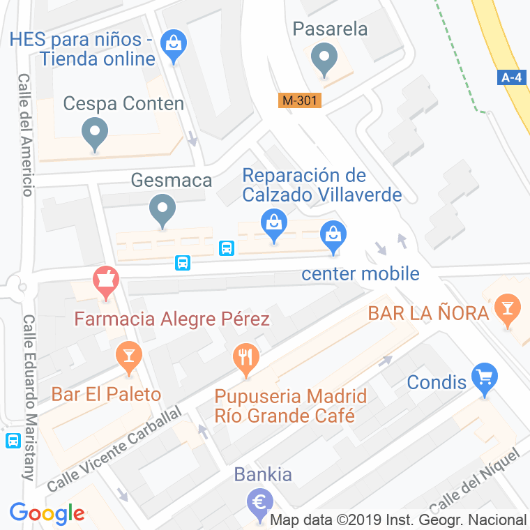 Código Postal calle Concepcion De La Oliva en Madrid