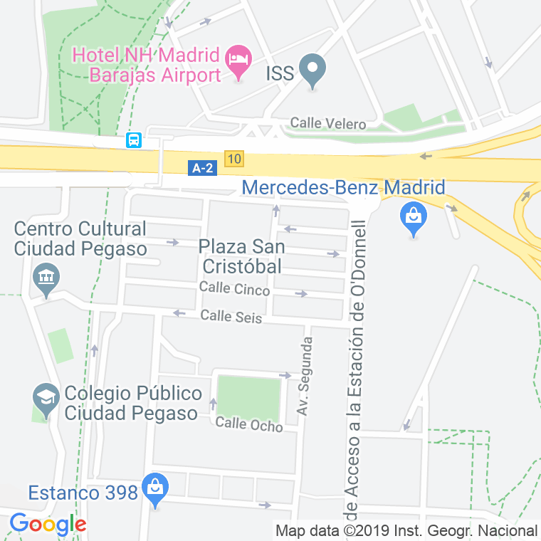 Código Postal calle Cuatro (Ciudad Pegaso) en Madrid