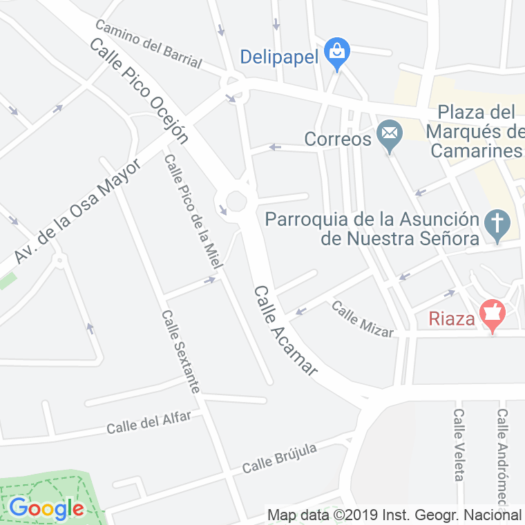 Código Postal calle Acamar en Madrid