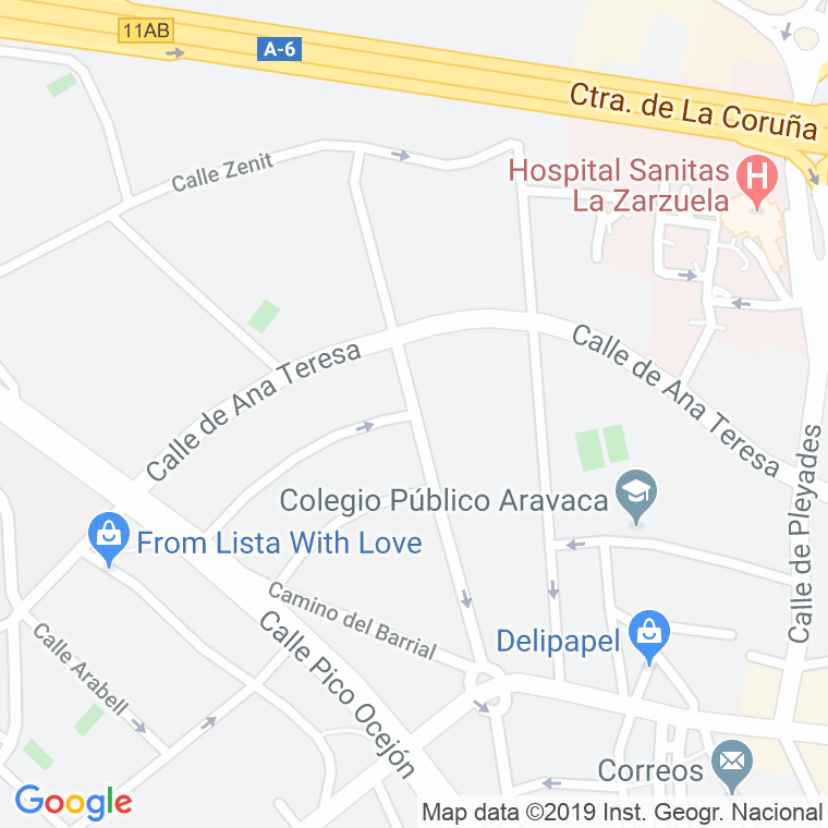 Código Postal calle Antonio Sanfiz en Madrid