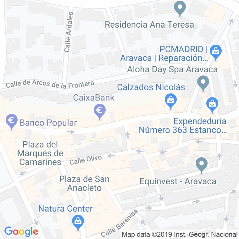 Código Postal calle "G" (Aravaca) en Madrid