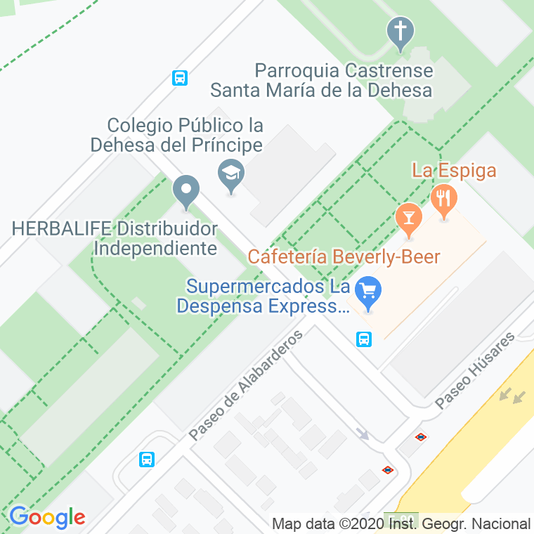 Código Postal calle Lanceros, paseo en Madrid