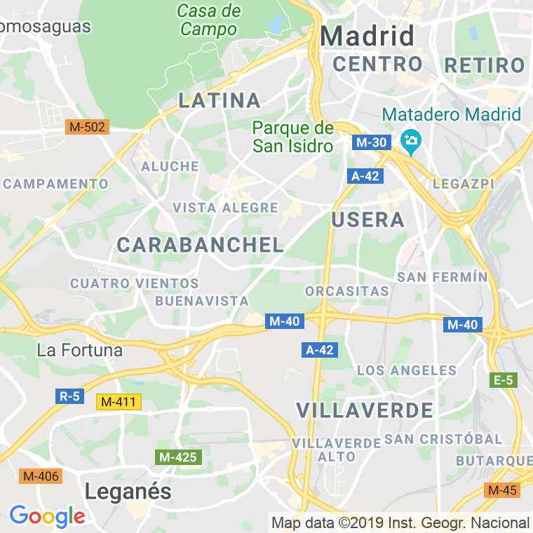 Código Postal calle Poblados, De Los, avenida (Impares Del 1 Al 39)  (Pares Del 2 Al 20) en Madrid