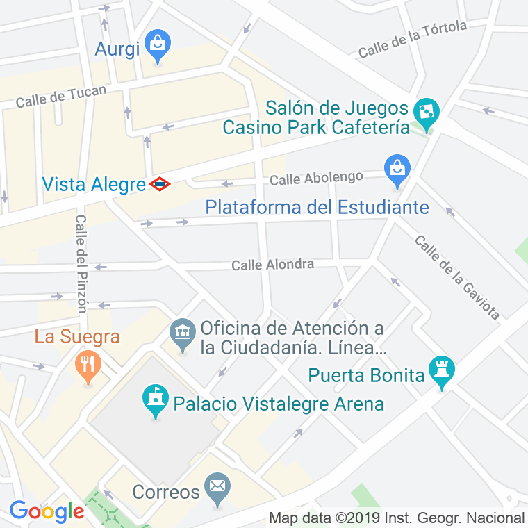 Código Postal calle Alondra (Carabanchel) en Madrid