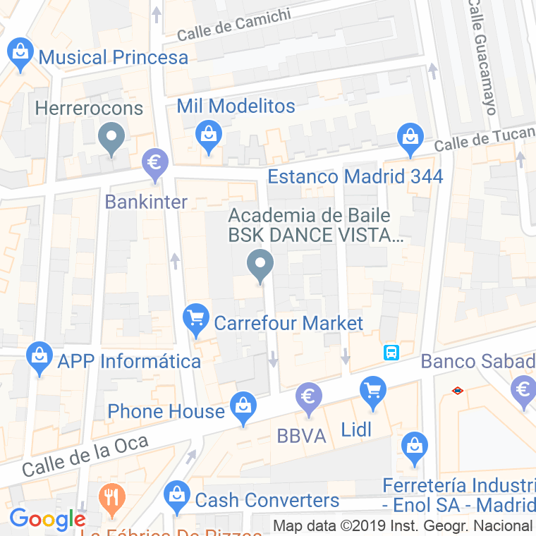 Código Postal calle Bernardina Aranguren en Madrid