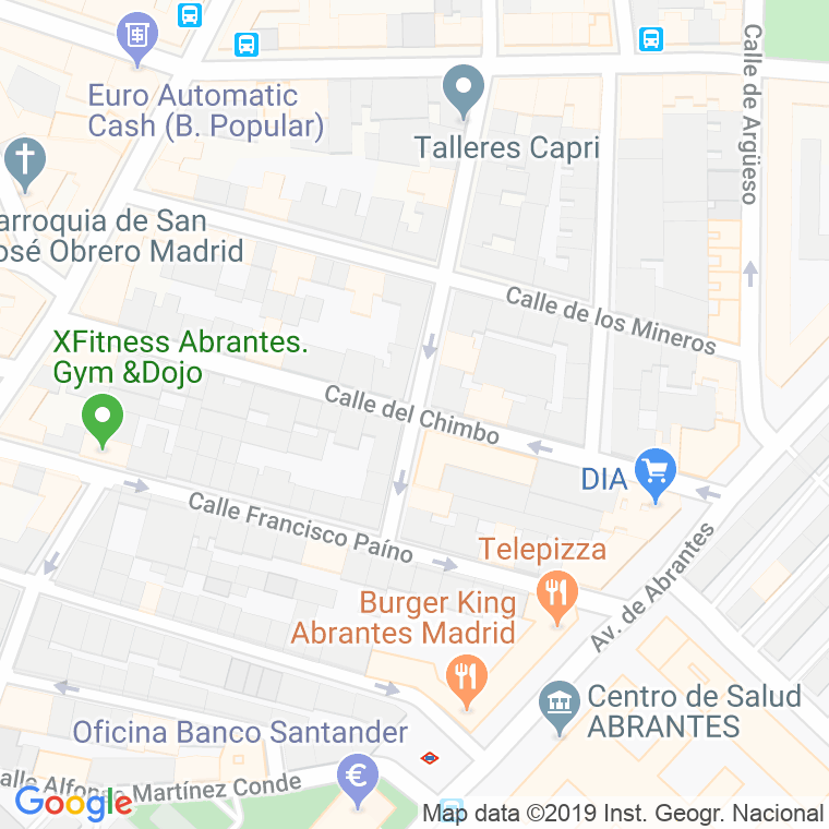 Código Postal calle Chimbo en Madrid