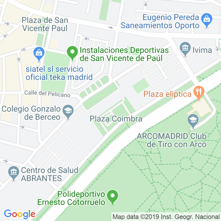 Código Postal calle Coimbra, plaza en Madrid