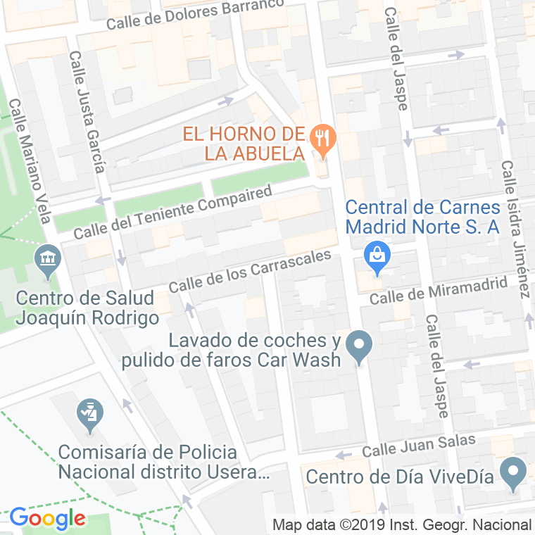Código Postal calle Carrascales en Madrid