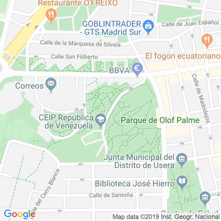 Código Postal calle Cerecinos en Madrid