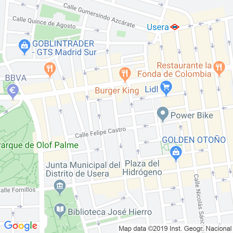 Código Postal calle Gabriel Usera en Madrid
