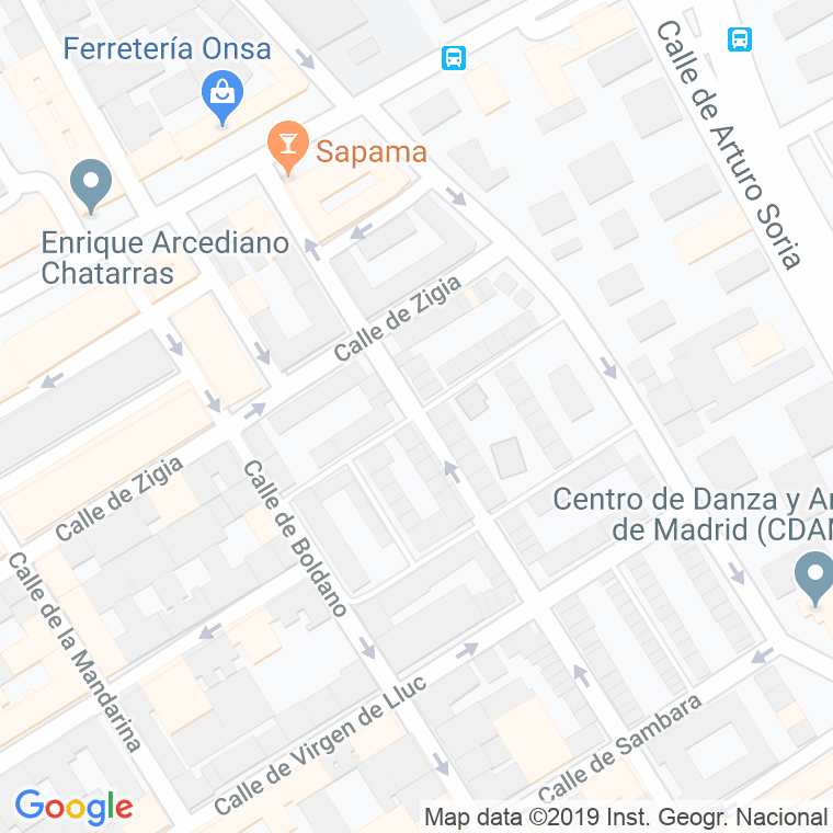 Código Postal calle Eider en Madrid