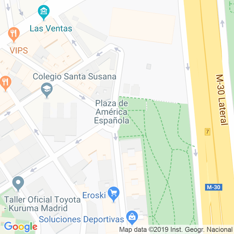 Código Postal calle America Española, plaza en Madrid