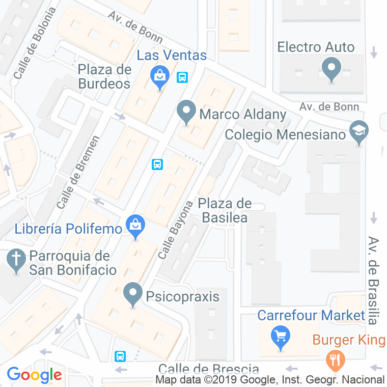 Código Postal calle Bayona en Madrid