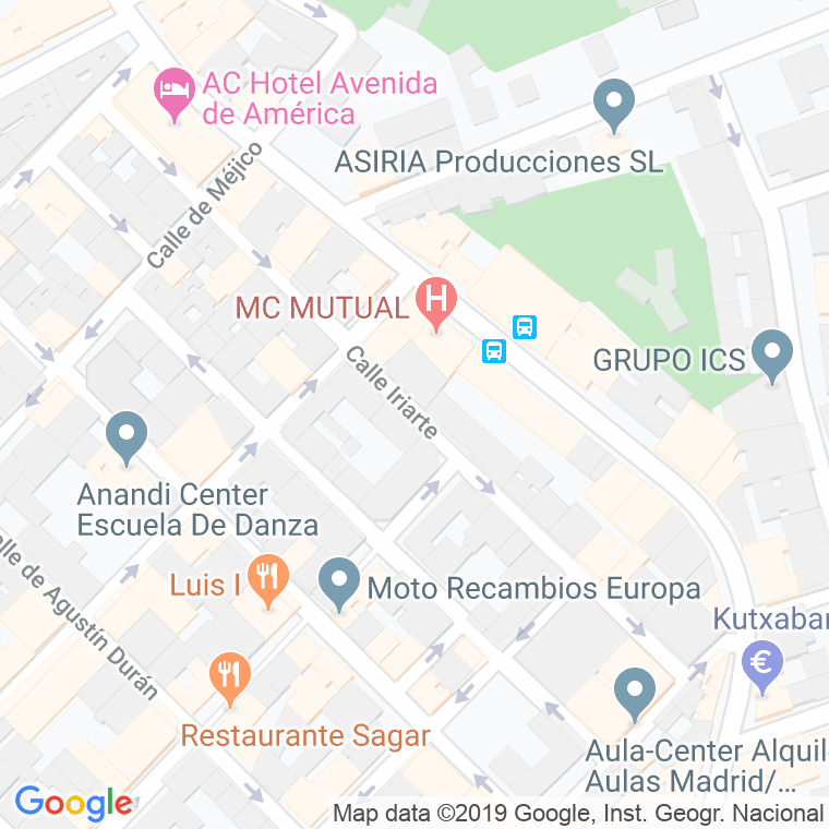 Código Postal calle Iriarte en Madrid