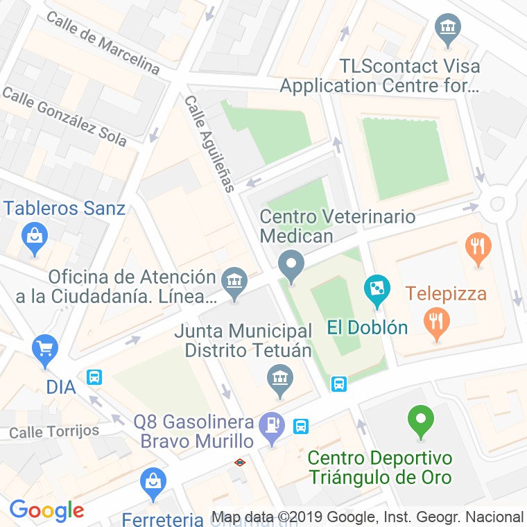 Código Postal calle Aguileñas en Madrid